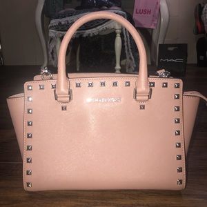 Dusty Rose Michael Kors Leather Satchel